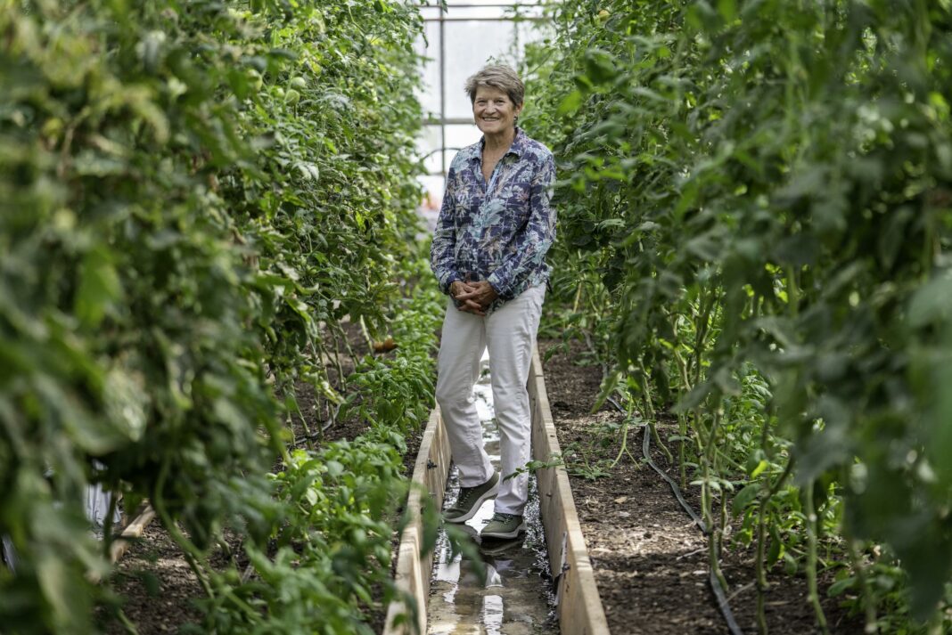 Rebecca Haag in greenhouse