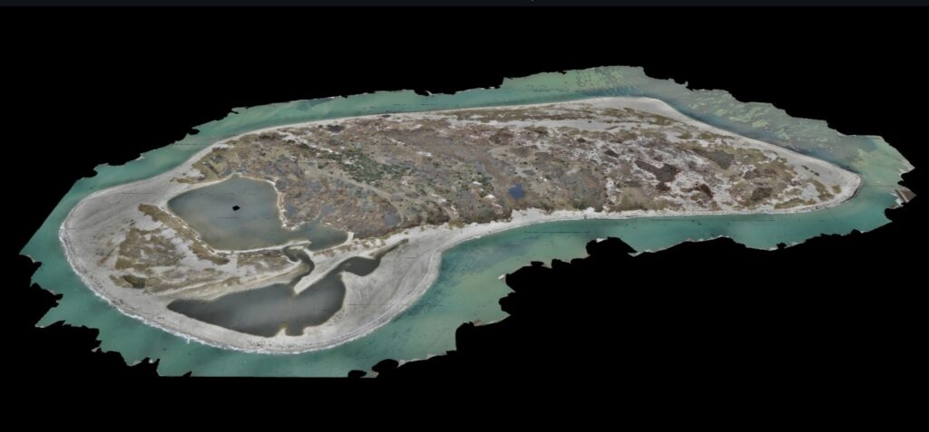 A three dimensional rendering of Muskeget island